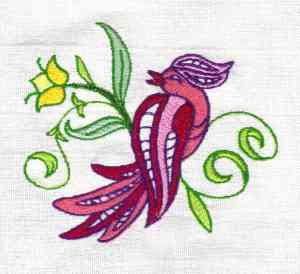 Jacobean-Fantasy-Bird-Design-Embroidery Design #11