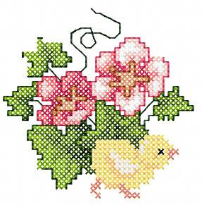 Easter Flowers Chicken free design embroidery Design #20