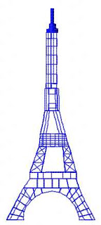 PARIS Eiffel Tower free machine design embroidery Design #3