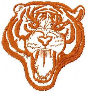 Tribal tiger free design embroidery Design #9