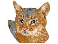 Brown home cat machine embroidery free design #46