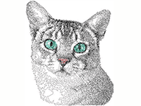 Grey home cat photo stitch embroidery free design #54