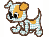 Dog applique embroidery free design #51