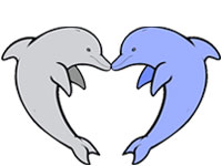 Valentine Dolphins Love Free Embroidery Design #123