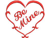Be Mine Heart Love Vector Free Machine Embroidery Design #115