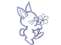 Flower Bunny Free Embroidery Design #180