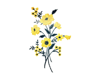 Yellow Flower Spray Free Embroidery Design #317