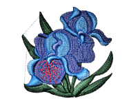 Iris Flower Free Embroidery Design #308