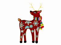 Christmas Deer Free Embroidery Design #387