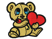 Valentine Heart Bear Free Embroidery Design #606
