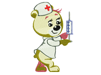 Nurse Teddy Free Embroidery Design #715