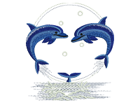 Twin Dolphin Free Embroidery Design #753
