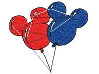 mickey balloons Free Embroidery Design #784