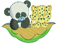 Panda and Tiger Free Embroidery Design #935