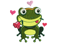 Love Frog Free Embroidery Design #905