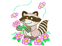 Raccoon Free Embroidery Design #899