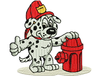 Fireman Dog Free Embroidery Design #896