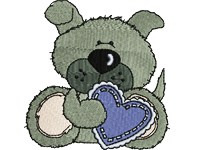 Teddy love Free Embroidery Design #961