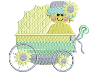 Baby and Stroller Free Embroidery Design #1040