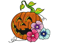 Pumpkin roses Free Embroidery Design #1034