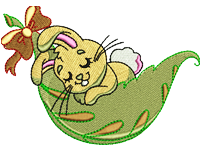 Sleeping Rabbit Free Embroidery Design #989