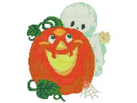 Pumpkin and ghost Free Embroidery Design #1032