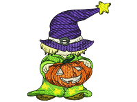 Witch Pumpkin Free Embroidery Design #1039