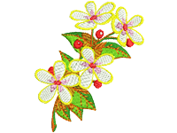 White flowers Free Embroidery Design #1021