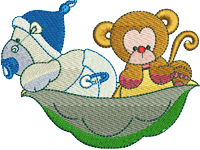 Donkey And Teddy Free Embroidery Design #991