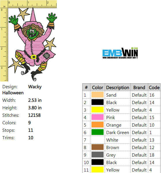 Wacky halloween free embroidery design 1061  embwin