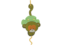 Hanging monkey Free Embroidery Design #1224