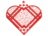 Red heart Free Embroidery Design #1212