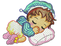 Child asleep Free Embroidery Design #1228