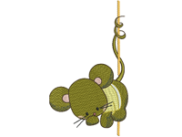Hanging mouse Free Embroidery Design #1225