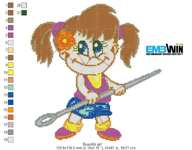 Beautiful girl free embroidery design 1207  embwin Beautiful girl free embroidery design 1207  embwin