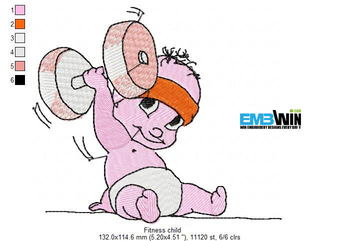 Fitness child free embroidery design 1198  embwin Fitness child free embroidery design 1198  embwin