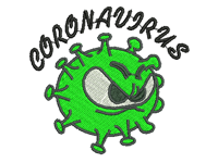 Coronavirus atom Free Embroidery Design #1250