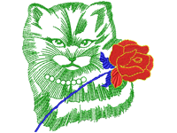 Cat love Free Embroidery Design #1242
