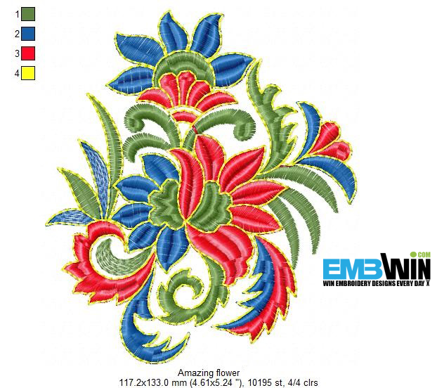 Amazing flower free embroidery design 1258  embwin
