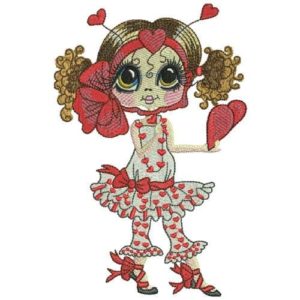 CARTOON LOVE GIRL FREE EMBROIDERY DESIGN 1299