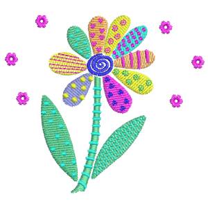 COLORFUL FLOWERS FREE EMBROIDERY DESIGN 1303