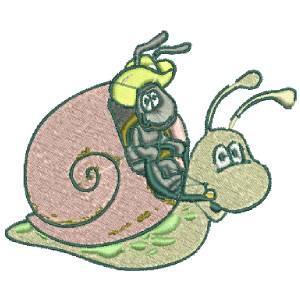 AN ANT AND A SNAIL FREE EMBROIDERY DESIGN 1334