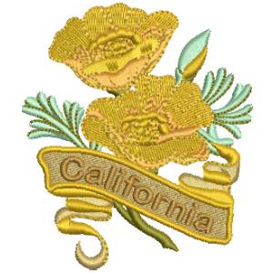 CALIFORNIA FLOWER FREE EMBROIDERY DESIGN 1337