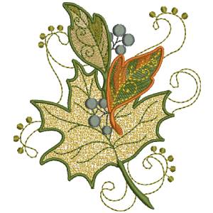 AUTUMN LEAF FREE EMBROIDERY DESIGN 1351