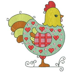 COCK A DOODLE FREE EMBROIDERY DESIGN 1353