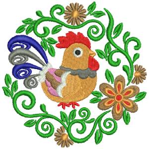 HEN ON THE TABLE FREE EMBROIDERY DESIGN 1354