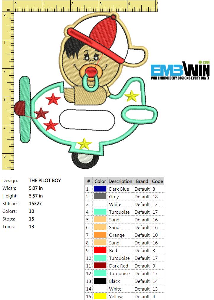 The pilot boy free embroidery design 1366  embwin The pilot boy free embroidery design 1366  embwin