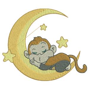 CRESCENT MONKEY FREE EMBROIDERY DESIGN 1382