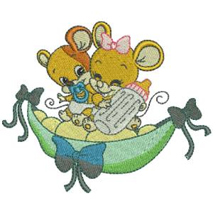 TWIN MOUSE FREE EMBROIDERY DESIGN 1368