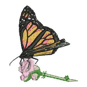 BUTTERFLY ON THE FLOWER FREE EMBROIDERY DESIGN 1371